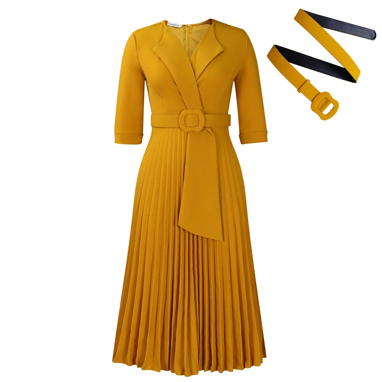 Pleated Dress Women Sexy Dresses White Round Neck Slim Sheath Work High Waist Hip Wrap Elegant Bodycon Mid Length Vestidos