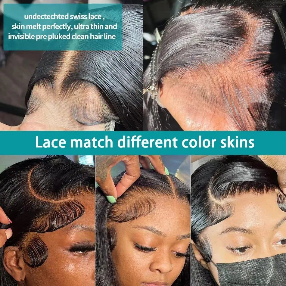 Mossily 300 Density Brazilian 30 40 Inch Bone Straight 13x4 13x6 HD Lace Front Human Hair Wigs Lace Frontal Wig 5x5 Glueless Wig