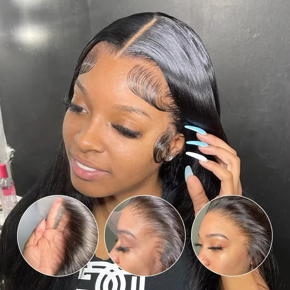 Mossily 300 Density Brazilian 30 40 Inch Bone Straight 13x4 13x6 HD Lace Front Human Hair Wigs Lace Frontal Wig 5x5 Glueless Wig