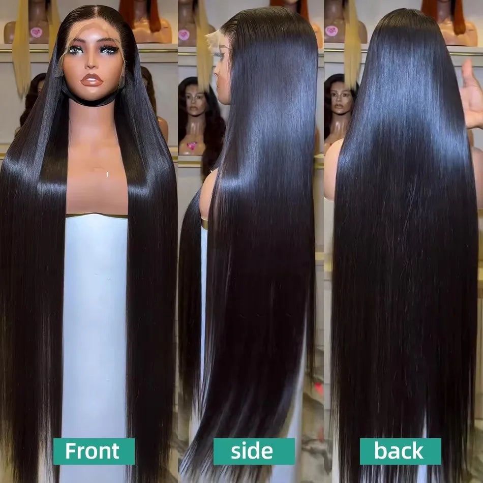 Mossily 300 Density Brazilian 30 40 Inch Bone Straight 13x4 13x6 HD Lace Front Human Hair Wigs Lace Frontal Wig 5x5 Glueless Wig