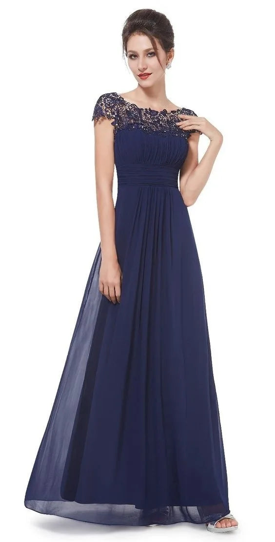 Wedding Dress Women Round Neck Short Sleeve High Waist Evening Long Dresses Lace Floral Gown Party Elegant Vestidos 2025