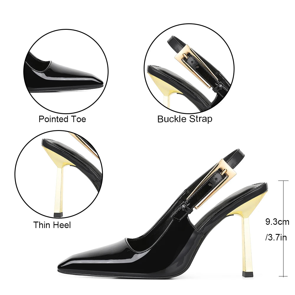 DoraTasia Sexy Pointed Toe Thin Heel High Ankle Buckle woman's Sandals Fashion Concise Solid Color Summer Party Ladies Shoes