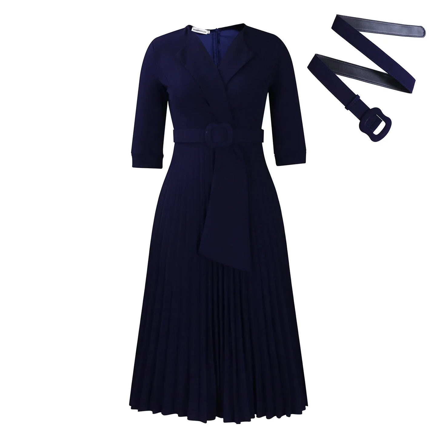 Pleated Dress Women Sexy Dresses White Round Neck Slim Sheath Work High Waist Hip Wrap Elegant Bodycon Mid Length Vestidos