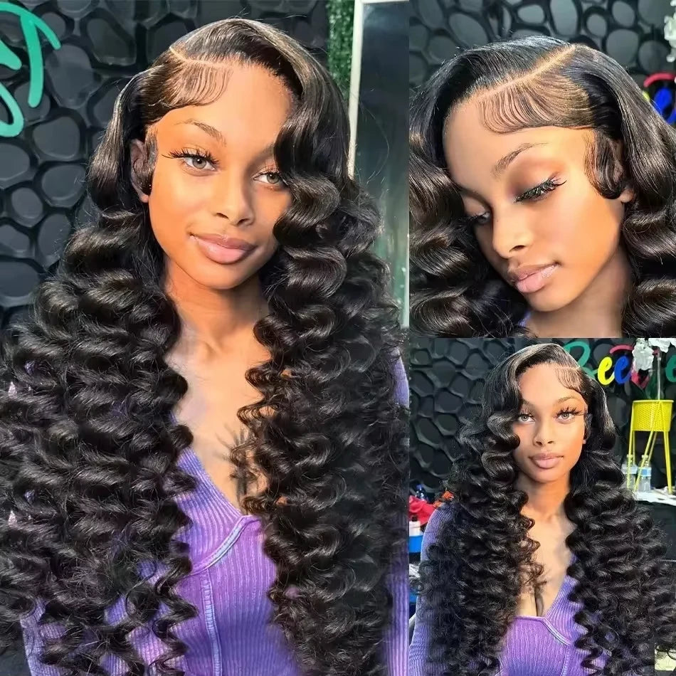 Loose Wave 250 Density 13x6 HD Lace Frontal Wigs Loose Waves Wig Human Hair Brazilian Loose Deep Wave 30 40 inch Wigs