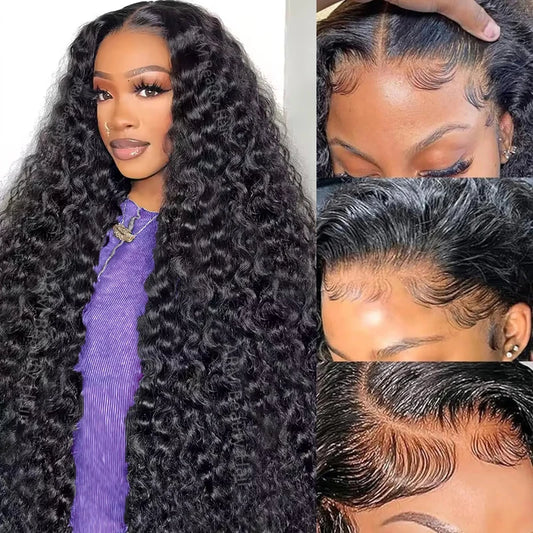 Water Wave Lace Front Wig Human Hair 13x6 Curly Lace Front Human Hair Wigs Wet Wavy 100% Brazilian Hair Deep Wave Wig for Women