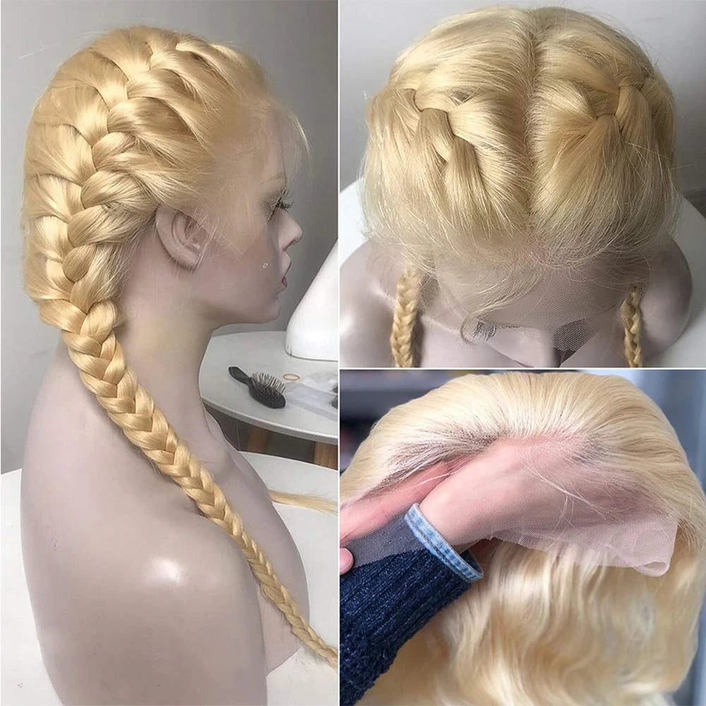 613 Curly Honey Blonde Lace Front Human Hair Wigs Loose Deep Wave 13x6 13×4 HD Water Wave Color Transparent Lace Frontal Wigs