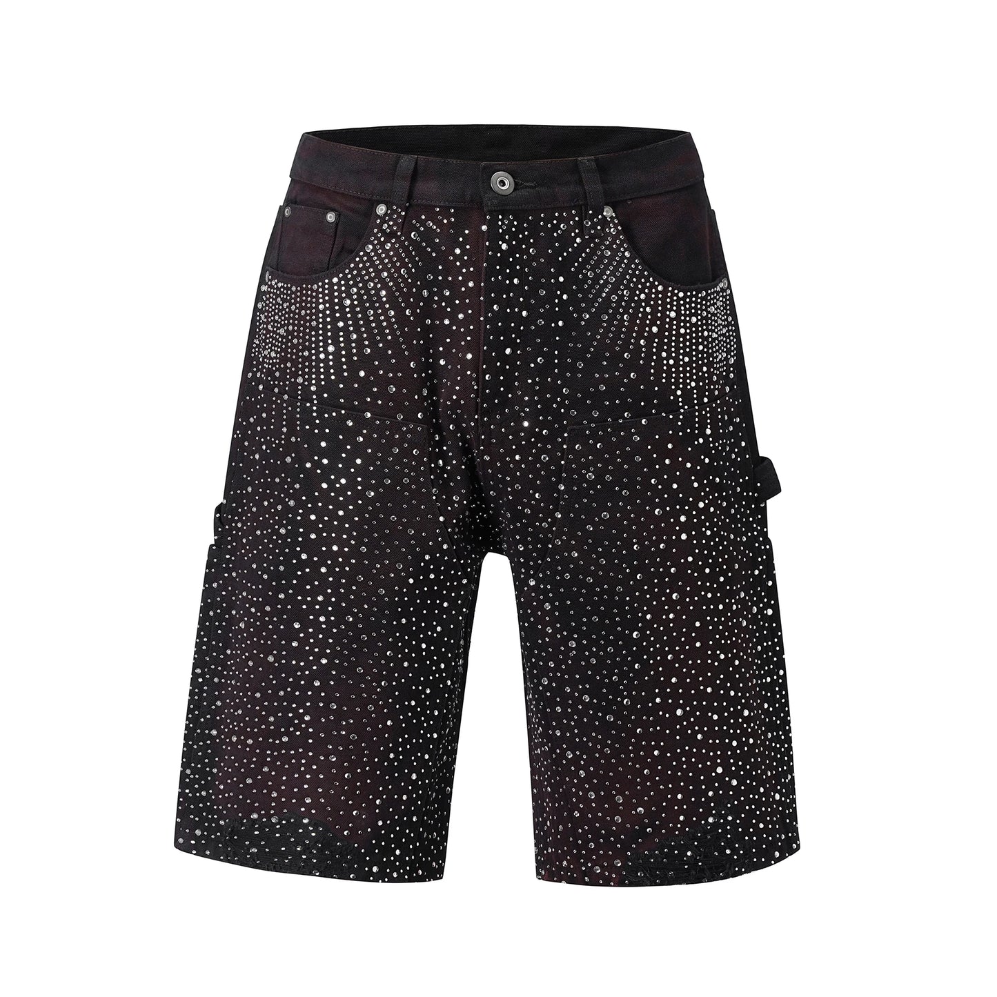 Full Rhinestone Print Washed Blue Baggy Jeans Mens and Women Ropa Hombre Streetwear Solid Casual Denim Trousers Loose Cargos