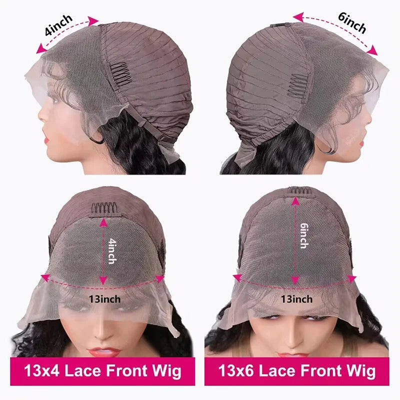 Water Wave Lace Front Wig Human Hair 13x6 Curly Lace Front Human Hair Wigs Wet Wavy 100% Brazilian Hair Deep Wave Wig for Women