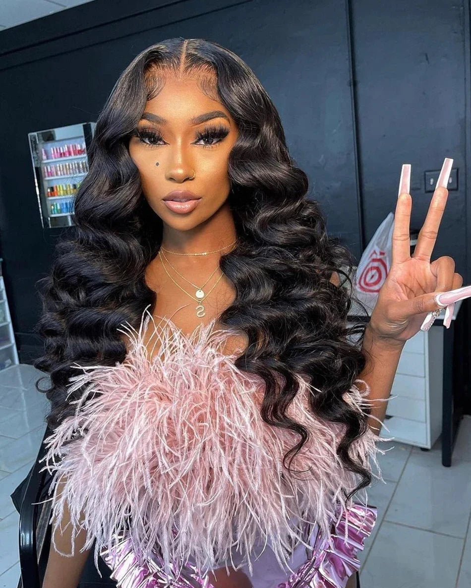 30 40Inch Human Hair 13x6 13x4 HD Lace Frontal Wig Brazilian Loose Deep Wave Curly Human Hair 360 Full Lace Front Wig Preplucked