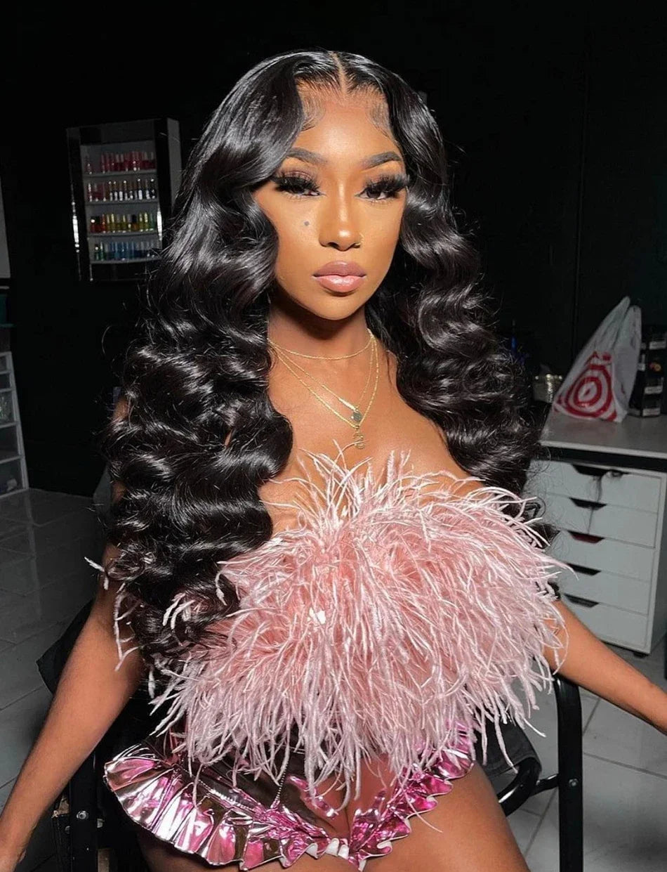 30 40Inch Human Hair 13x6 13x4 HD Lace Frontal Wig Brazilian Loose Deep Wave Curly Human Hair 360 Full Lace Front Wig Preplucked