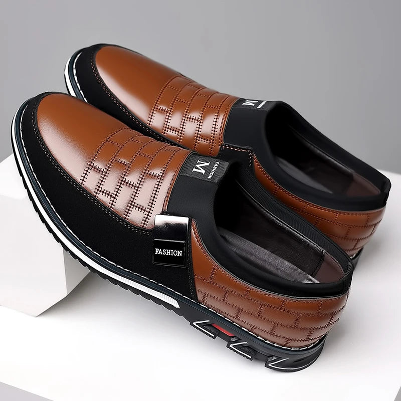 Men Business Casual Shoes Slip-on PU Leather Shoes Plus Size Formal Sneakers for Men Wedding Party Office Oxfords Dress Shoes