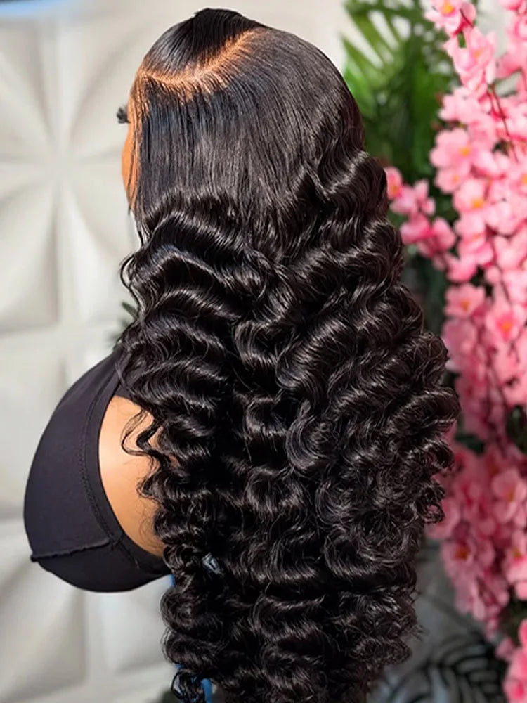 250 Density 40 Inch 13x6 HD Lace Frontal Wig Loose Wave Wig Human Hair Brazilian Loose Deep Wave Curly Wigs Human Hair For Women