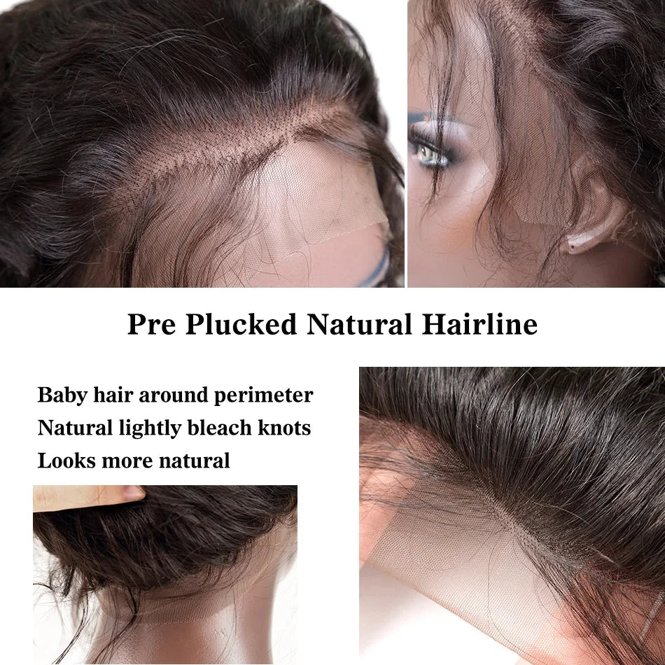 30 inch 7x6 100% glueless wigs human hair Brazilian Body Wave 13x6 hd transparent closure lace front wig human hair 250Density