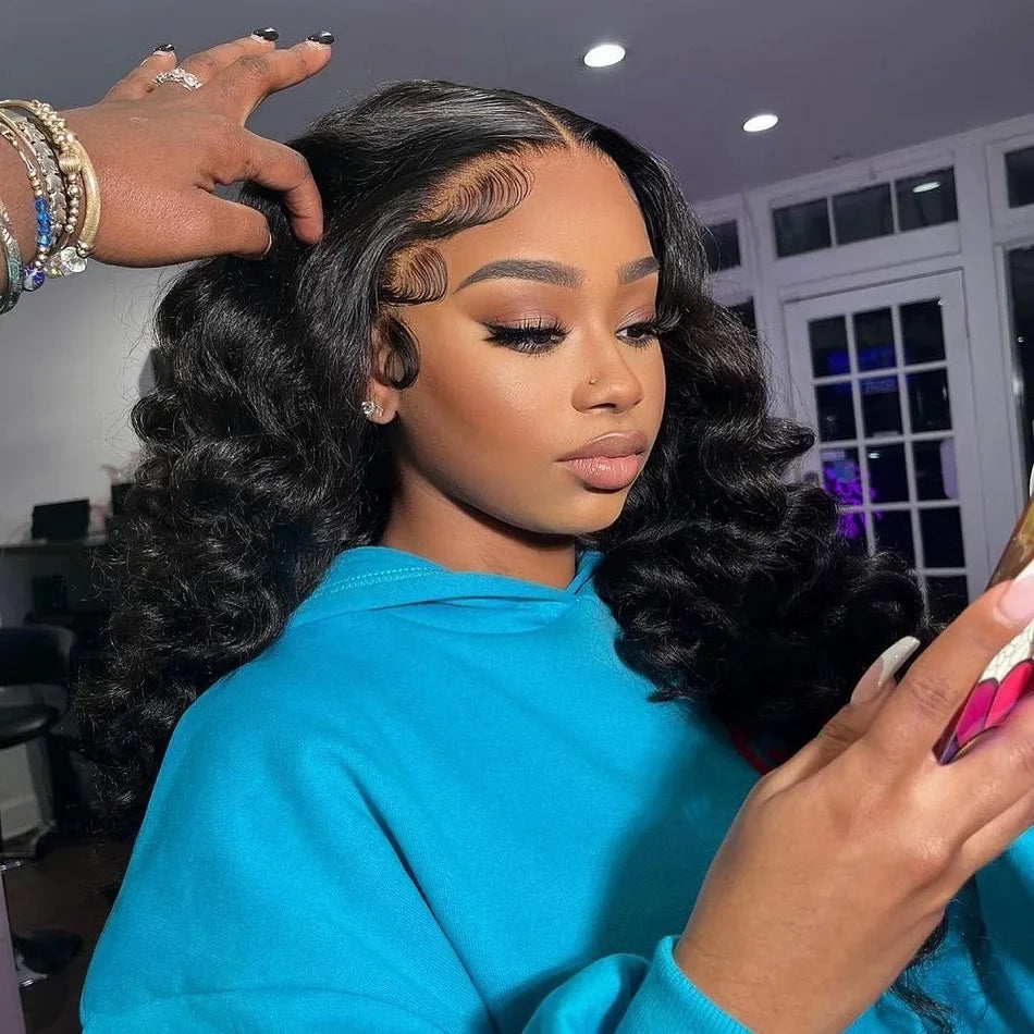 30 40Inch Human Hair 13x6 13x4 HD Lace Frontal Wig Brazilian Loose Deep Wave Curly Human Hair 360 Full Lace Front Wig Preplucked