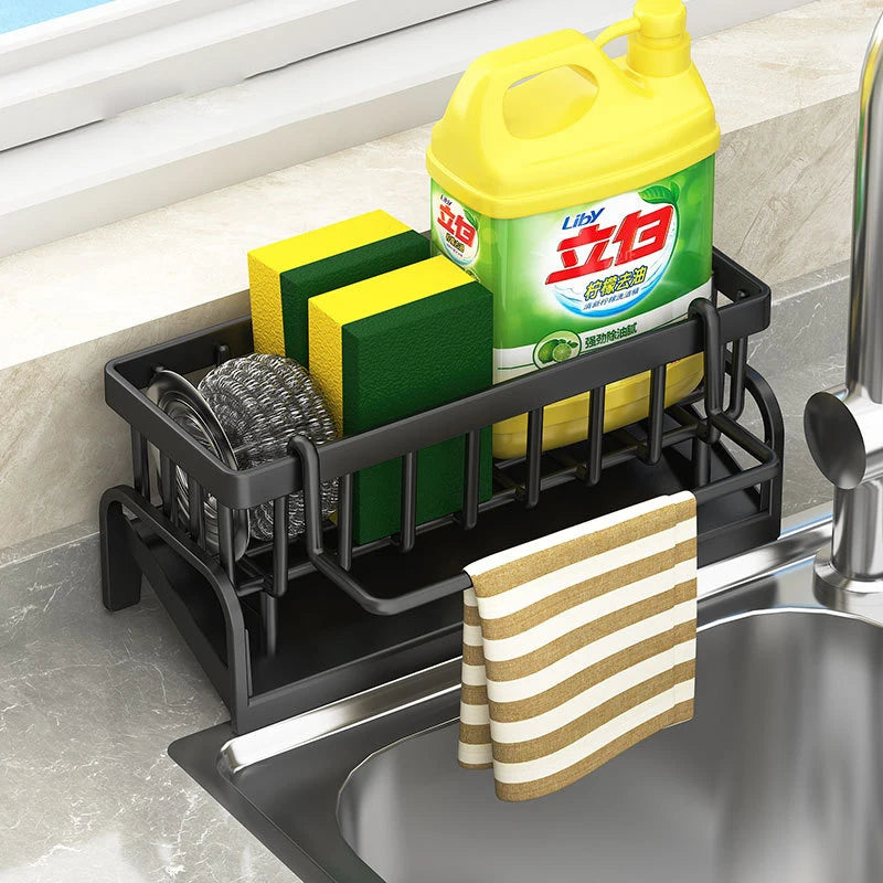 Kitchen Stainless Steel Sink Drain Rack Sponge Storage Faucet Holder Soap Drainer Towel Rack Shelf Organizer Kitchen Accessories