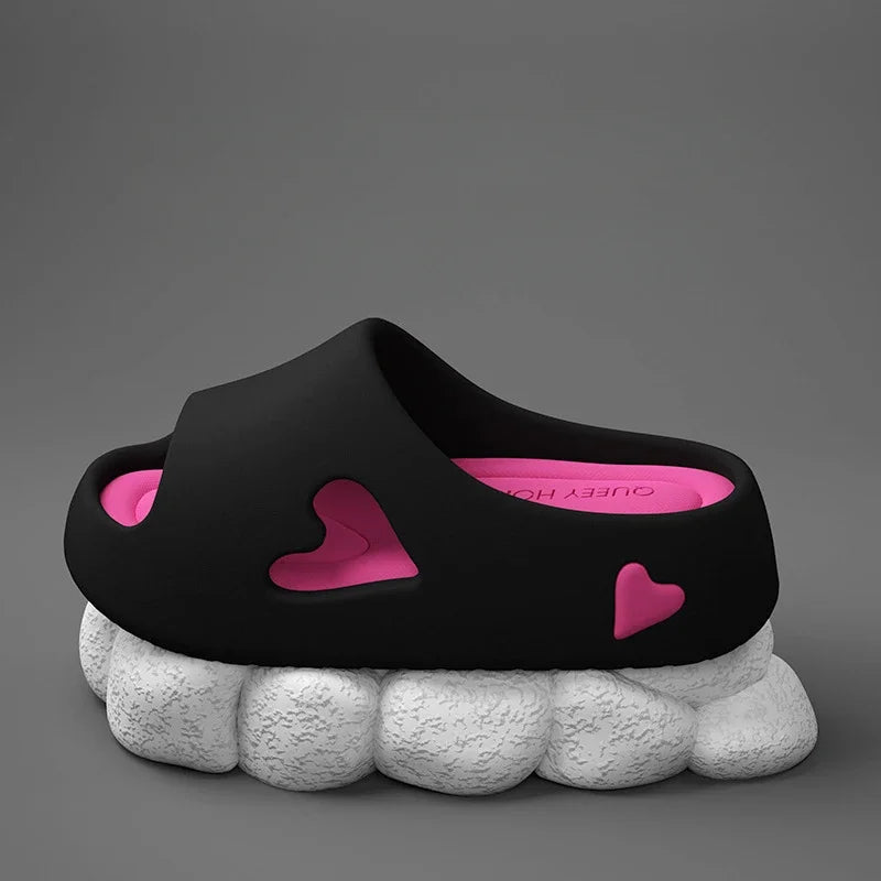 House Slipper Flip Flop Women Love Heart Platform Cloud Outdoor Indoor Summer Soft Sandal Slides Ladies Home Hotel Shoe Flat EVA